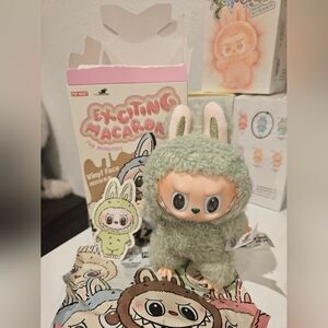 Exciting Macaron Labubu Keychain By Pop Mart - Green Grape